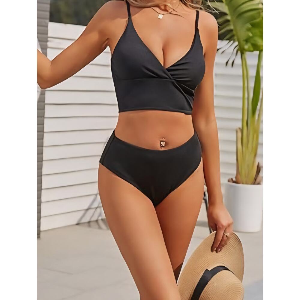 Zaful Women's Ribbed High Cut Bikini L